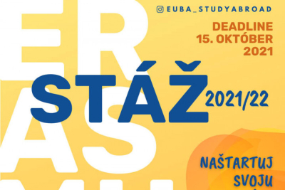 Využi príležitosť a prihlás sa na Erasmus+ praktickú stáž v akademickom roku 2021/2022