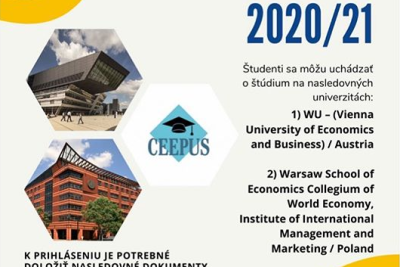 Výzva na študijné pobyty v rámci štipendijného programu CEEPUS na akademický rok 2020/2021