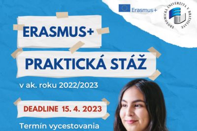 Prihlás sa a absolvuj Erasmus+ praktickú stáž do konca septembra 2023