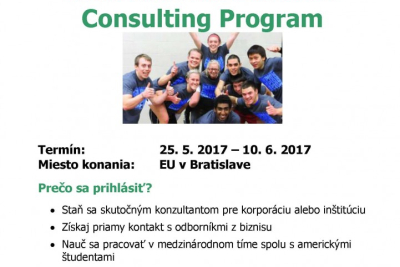 Prihlás sa na predmet International Consulting Program