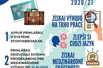 Zúčastni sa Erasmus+ praktickej stáže v akademickom roku 2020/2021
