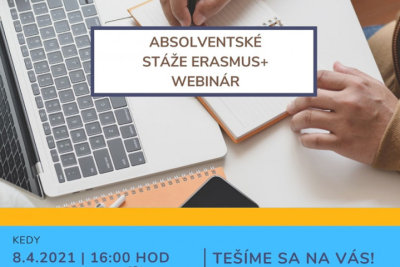 Pripoj sa na webinár venovaný Erasmus+ absolventským stážam