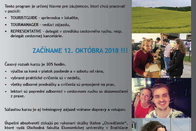 Staň sa sprievodcom v cestovnom ruchu! Prihlás sa na kurz!