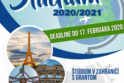 Študuj v zahraničí v akademickom roku 2020/2021 v rámci programu Erasmus+