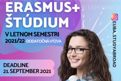 Prihlás sa na Erasmus+ študijný pobyt a vycestuj už v letnom semestri 2021/2022