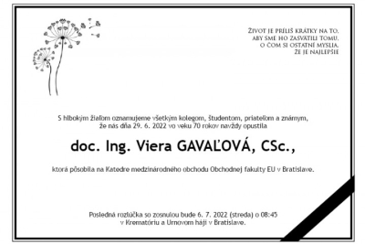 Odpočívajte v pokoji, pani docentka
