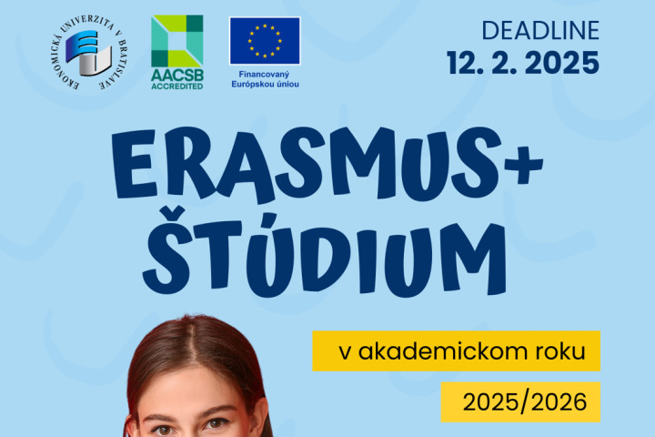 Študuj v zahraničí v rámci programu Erasmus+ v akademickom roku 2025/2026