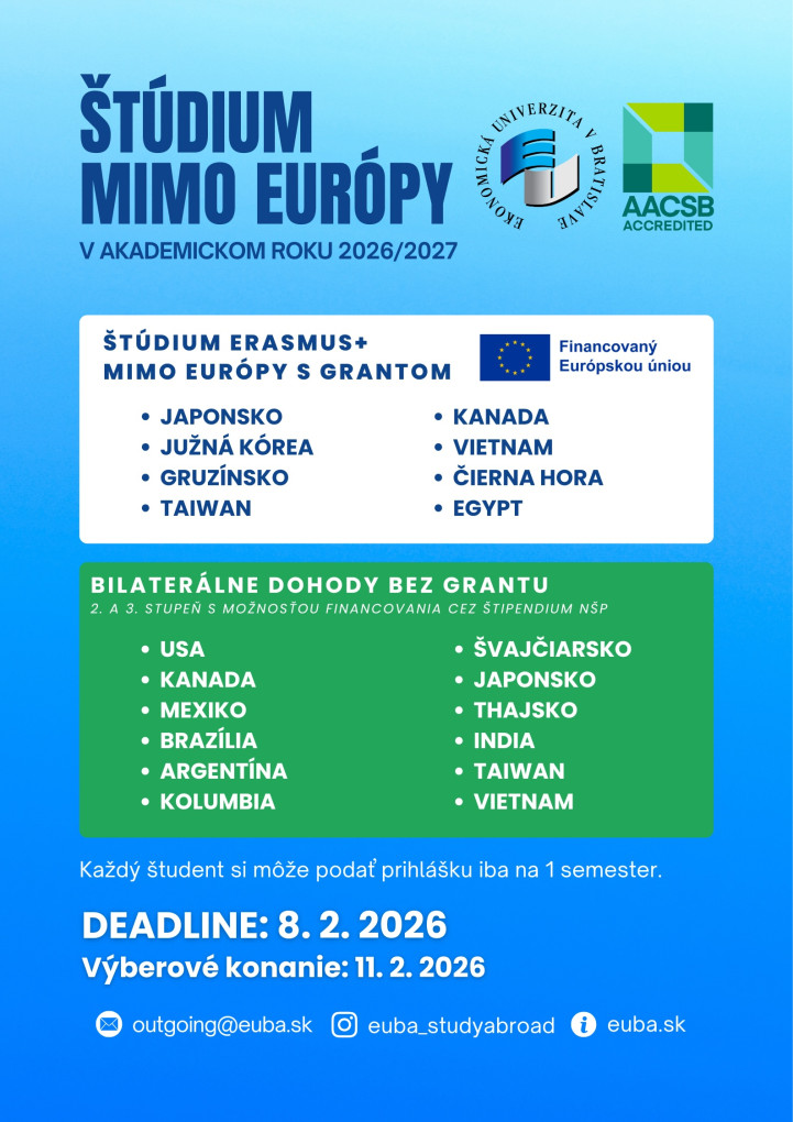 Študuj v krajinách mimo Európy v akademickom roku 2026/2027 Študuj v krajinách mimo Európy v akademickom roku 2026/2027