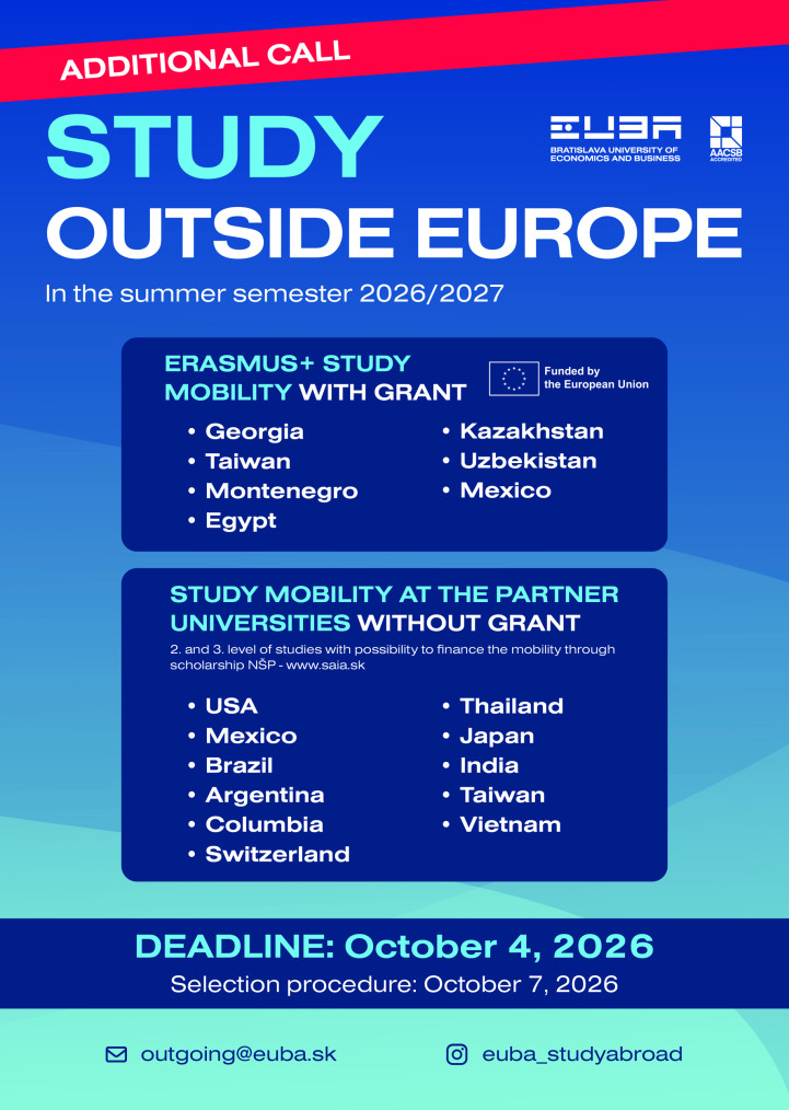Study Outside Europe in the Academic Year 2026/2027 - Additional Call