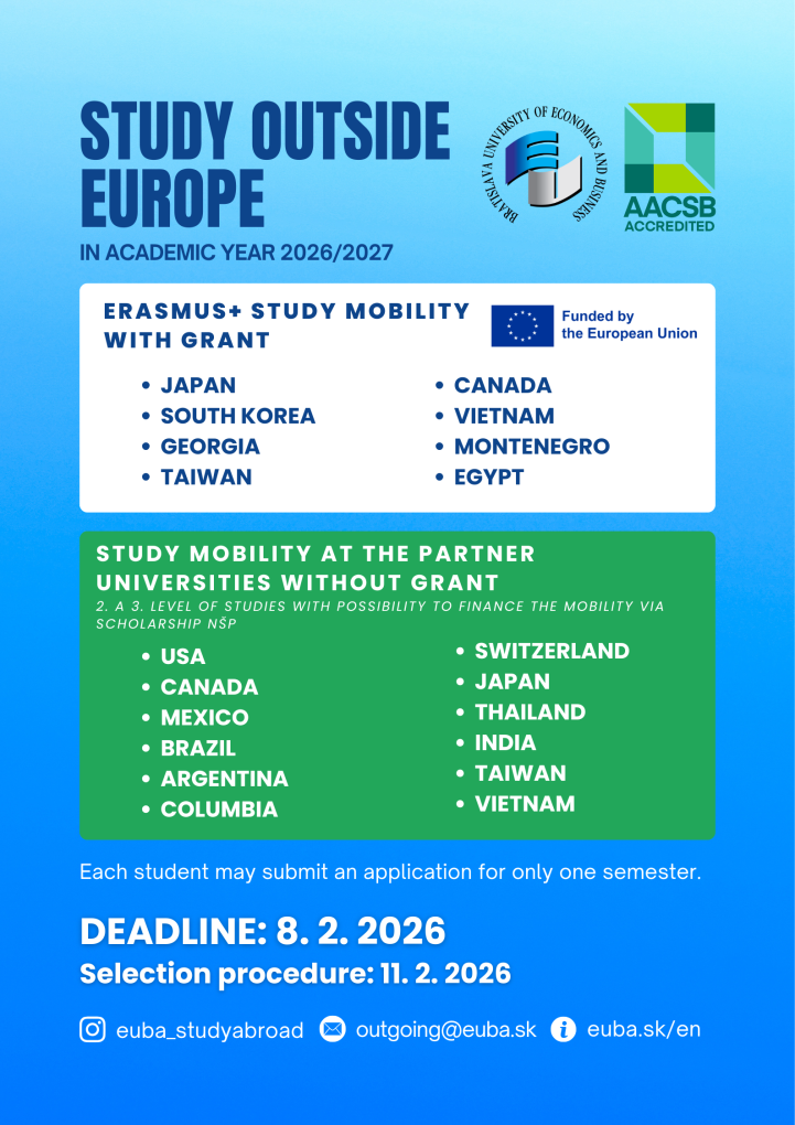 Study Outside Europe in the Academic Year 2026/2027 Study Outside Europe in the Academic Year 2026/2027